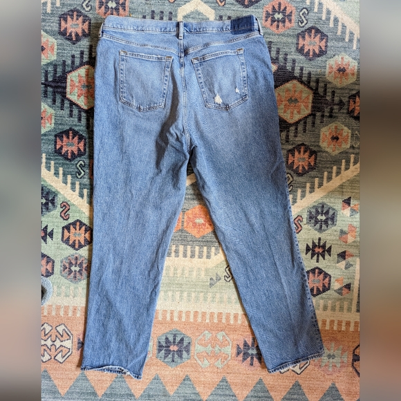 Abercrombie Ultra High Rise 90s Straight Jeans w/Crisscross - Size 35/ 20 LONG - Picture 3 of 6
